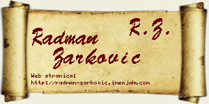 Radman Žarković vizit kartica